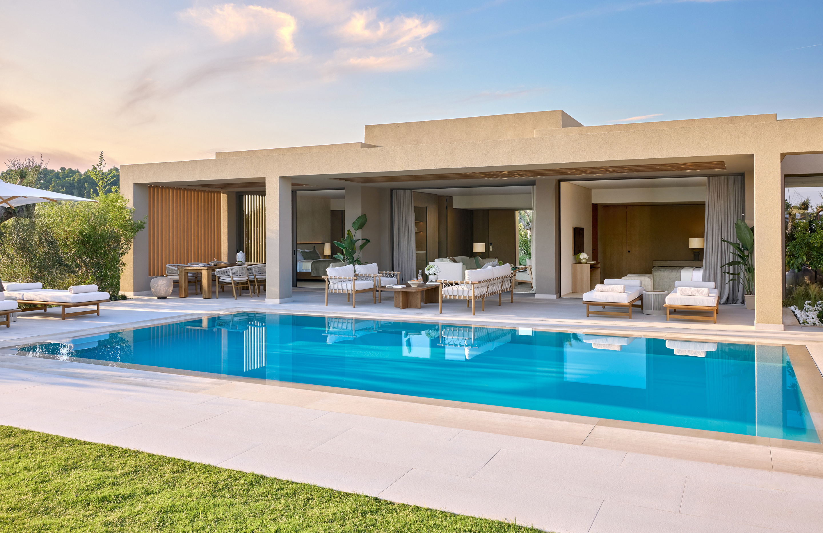 The pool of the Three Bedroom Villa Private Pool Garden View