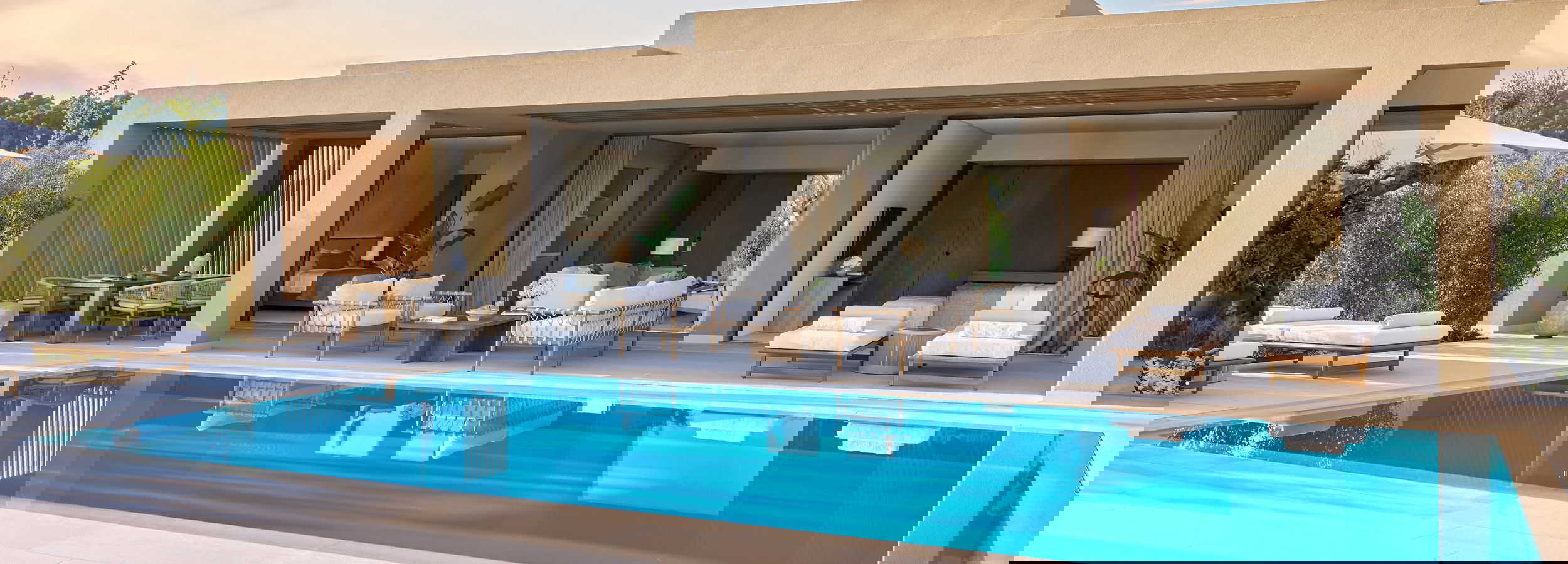 The pool of the Three Bedroom Villa Private Pool Garden View