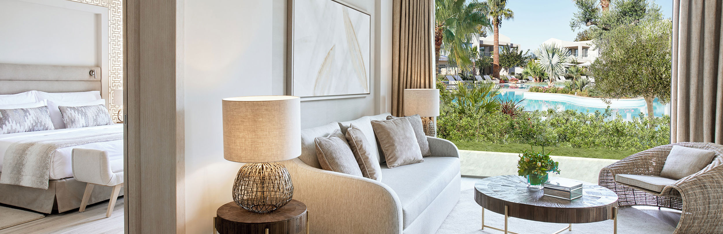 Two bedroom suite with view of private garden