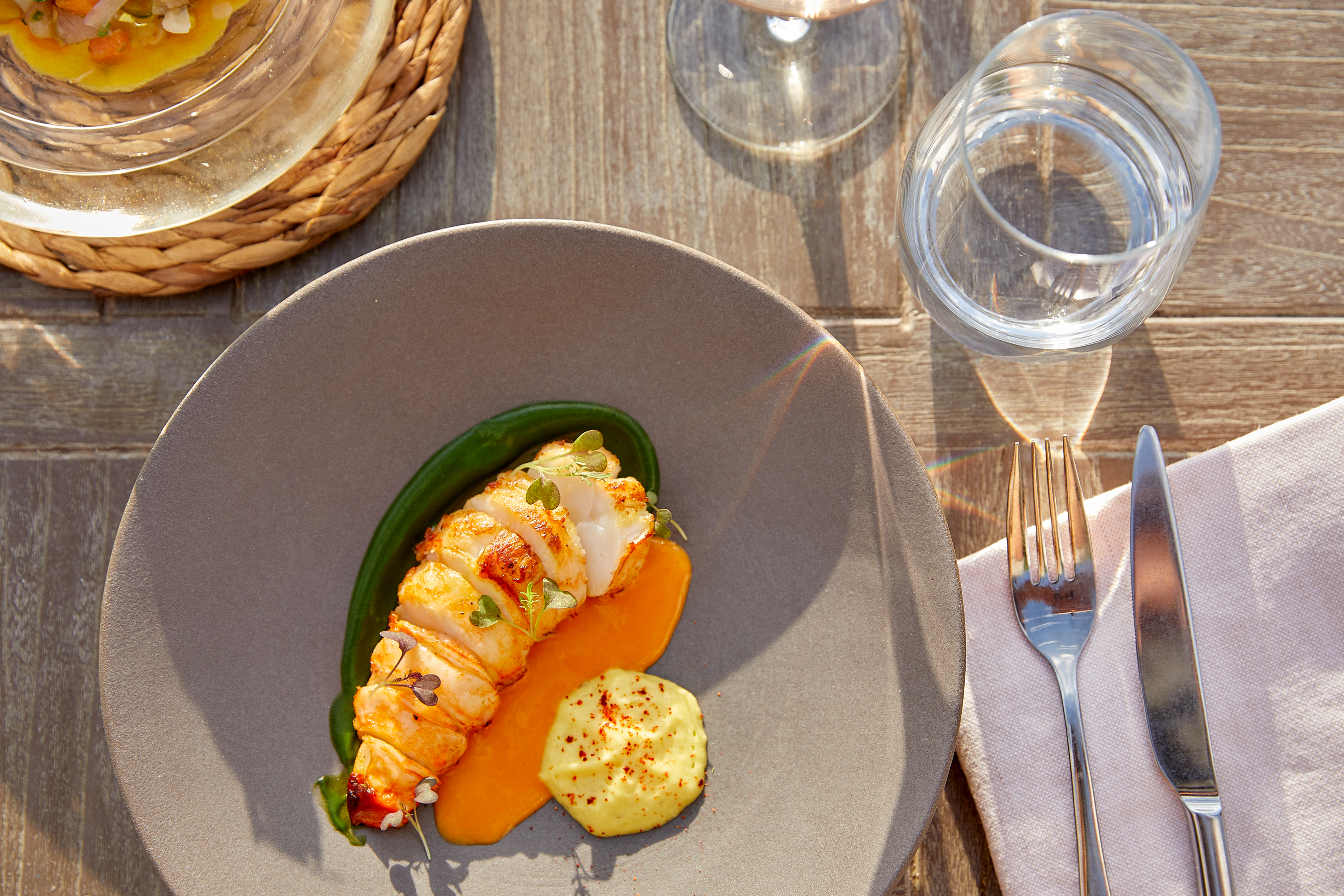 Nahaufnahme von Garnelen-Linguine-Gericht