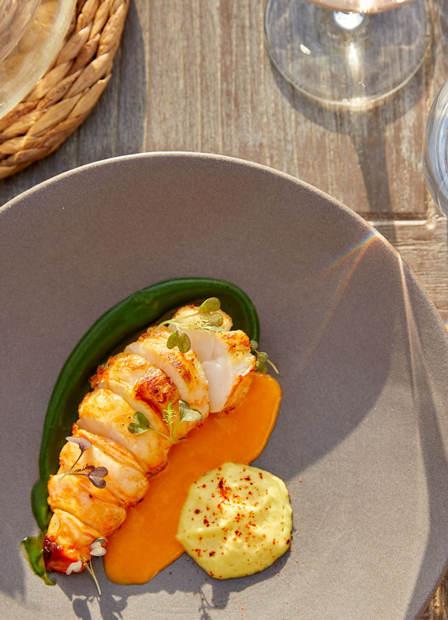 Nahaufnahme von Garnelen-Linguine-Gericht