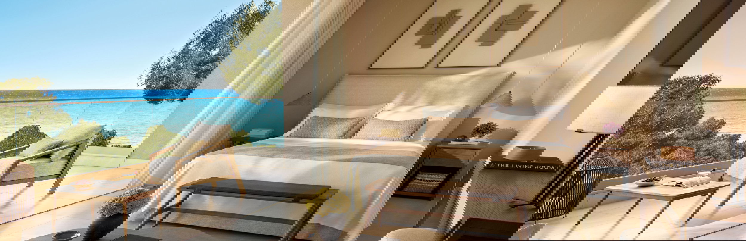 Family suite at Sani Club with view of grand balcony