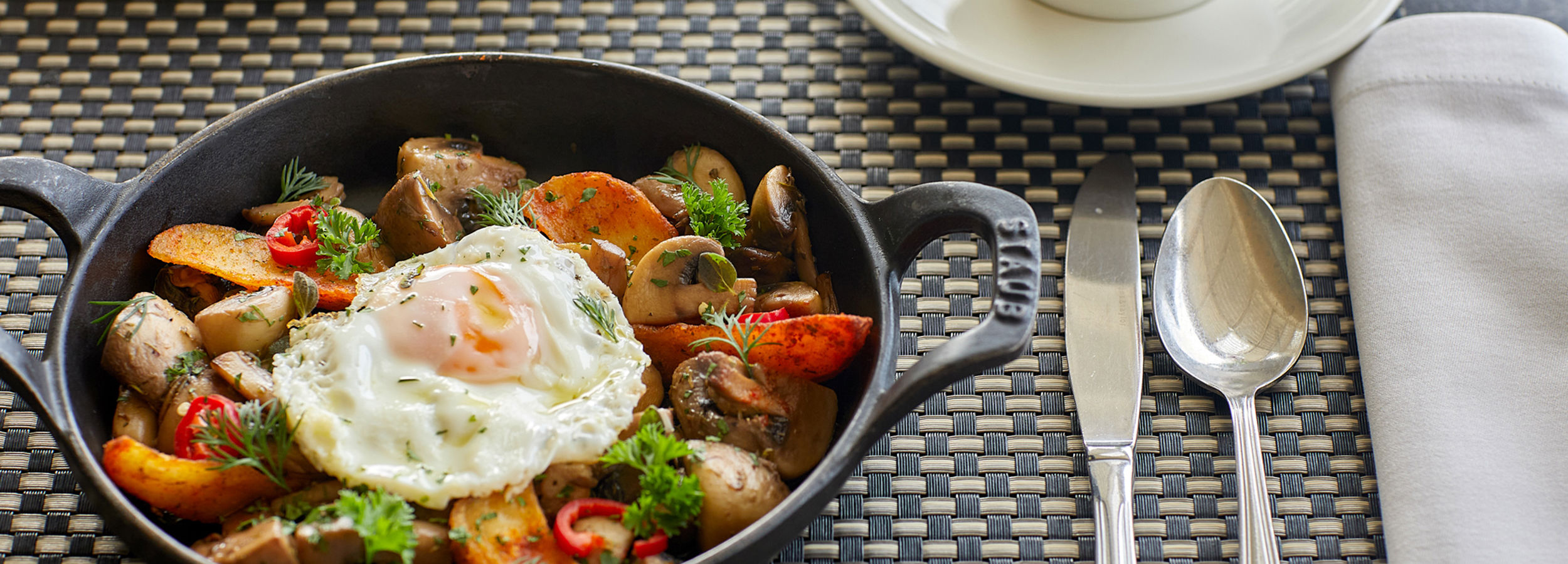 Sani Club Olympos Restaurant (Fried egg and mushroom dish)