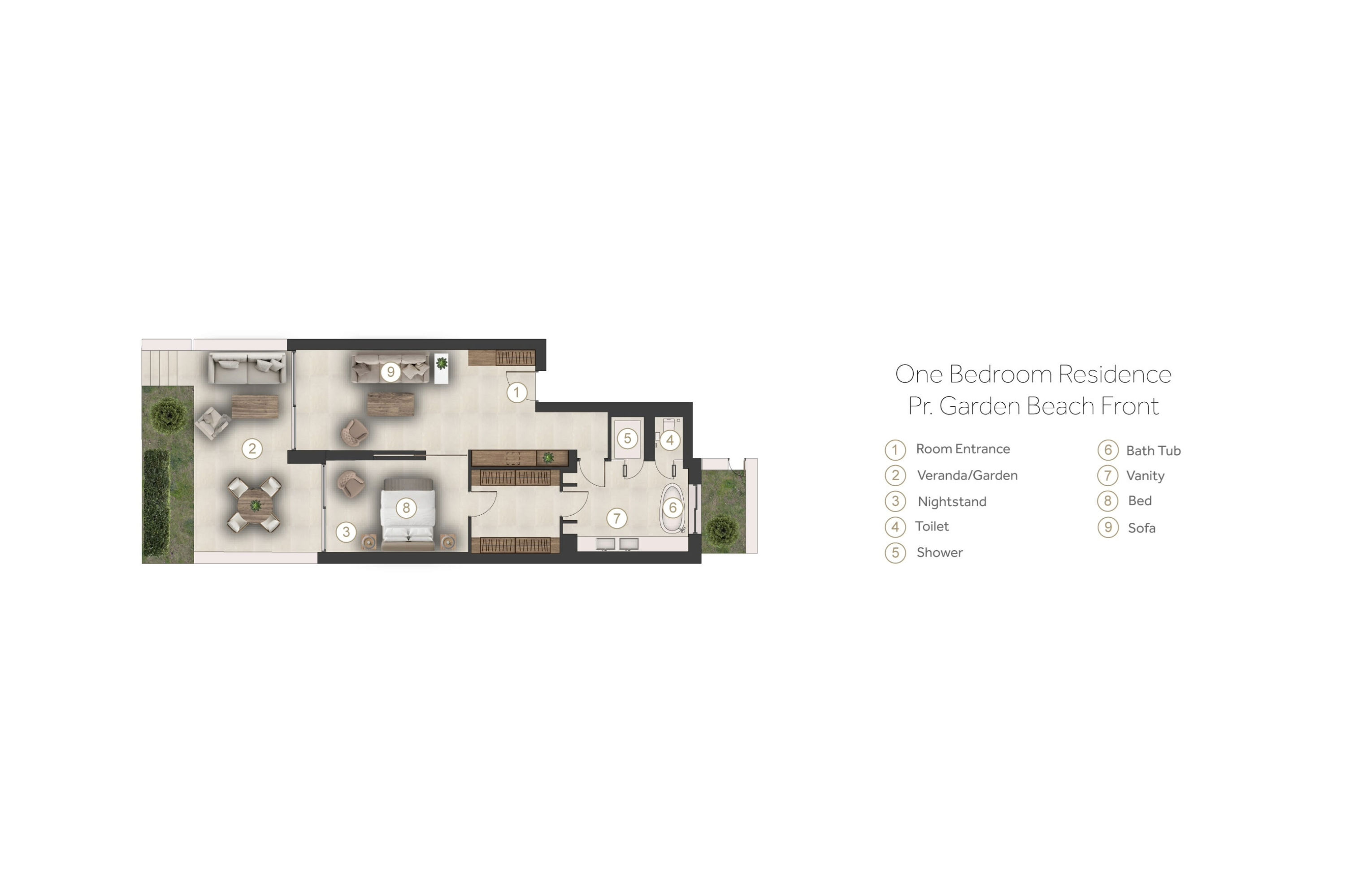 Floor plan for Suite Marina Front at Sani Asterias