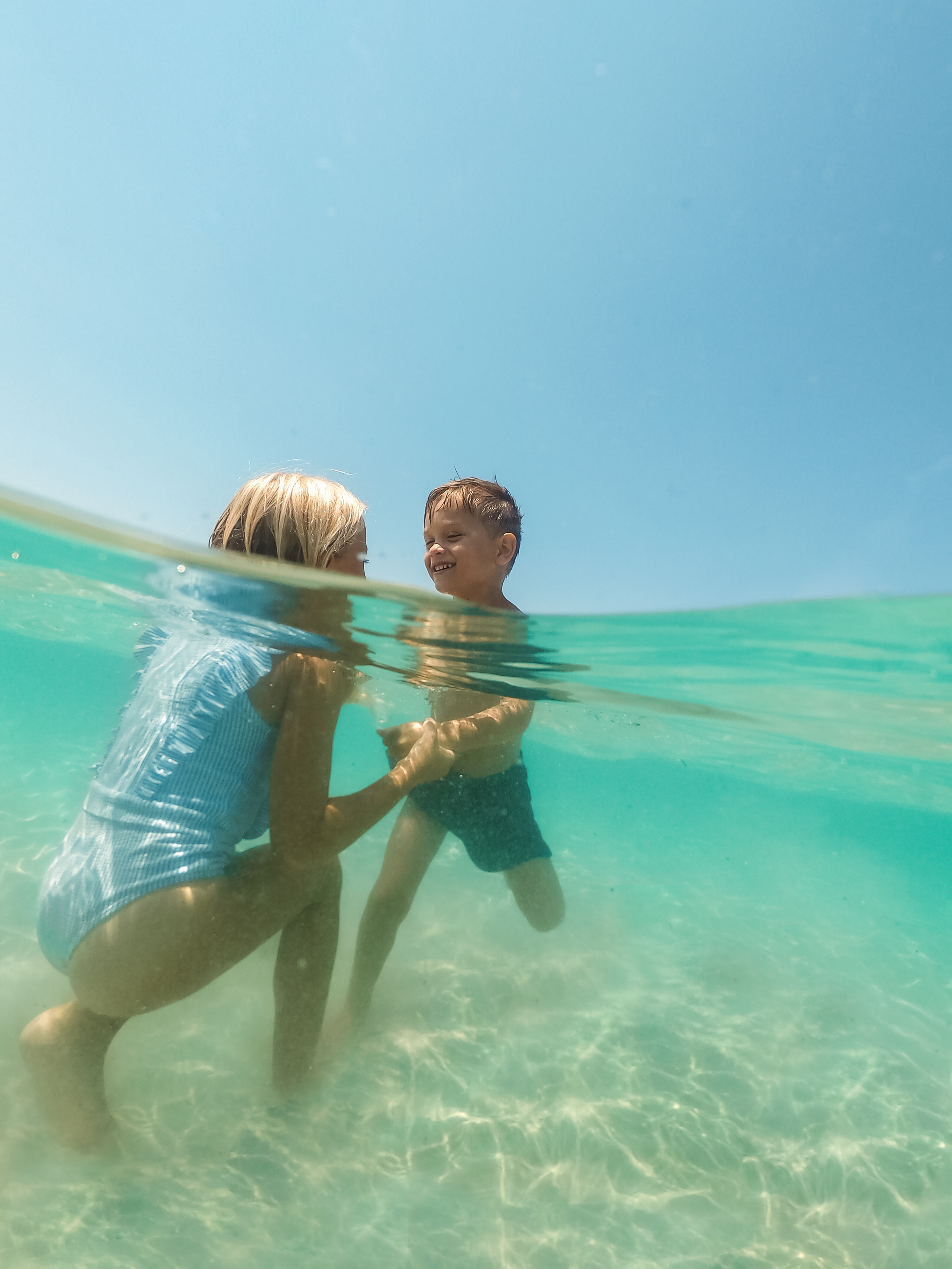 Mother and child at in the water