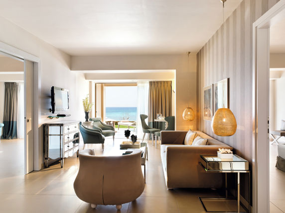 Family room with furnishings