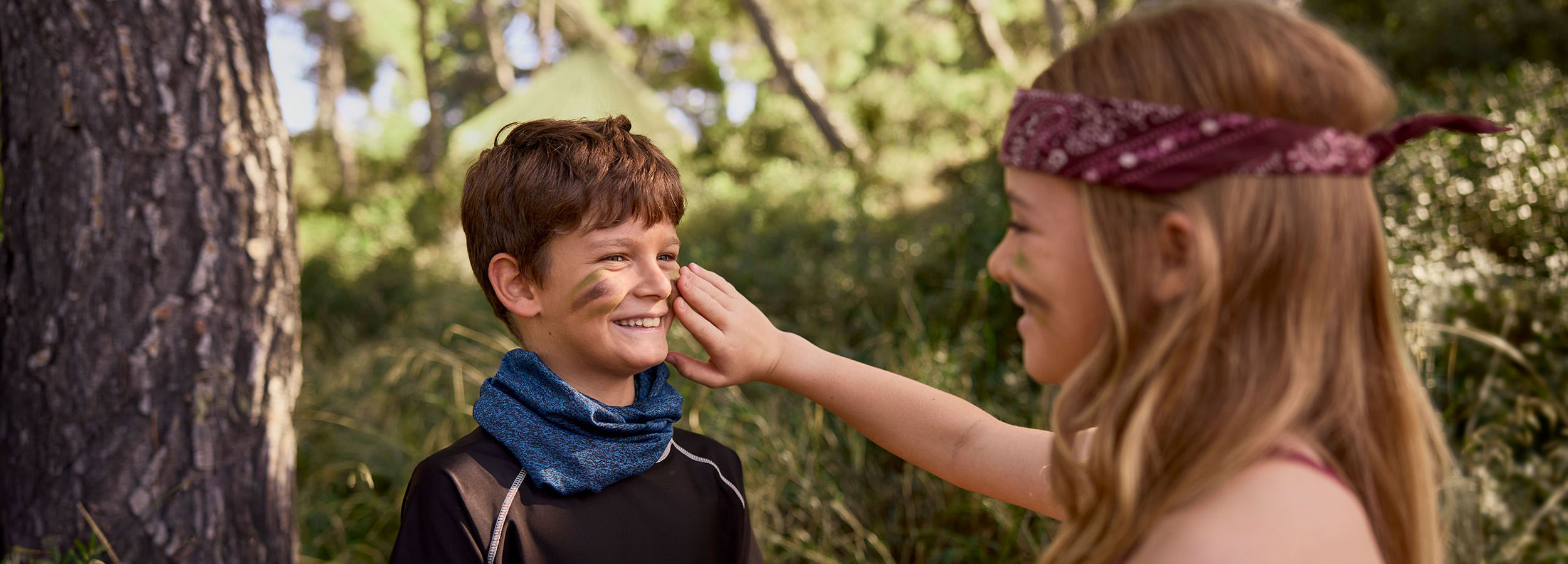 Girl balancing on rope