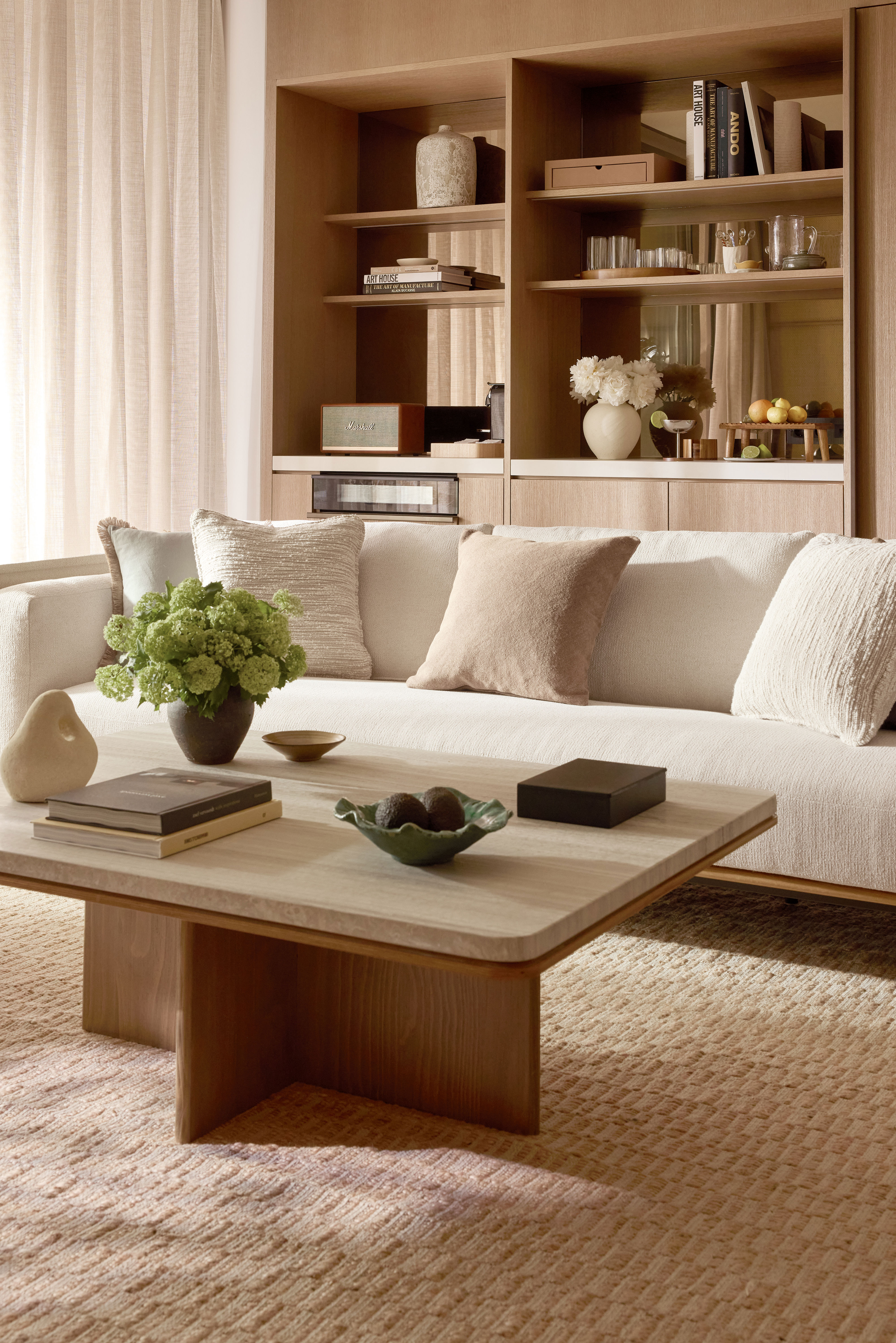 Garden with sun loungers