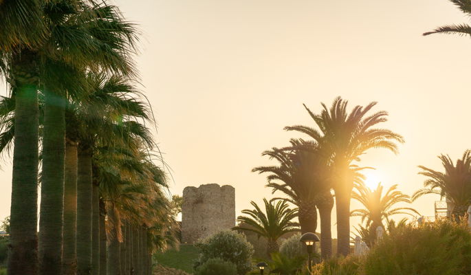 Sani Beach Path Sunset View