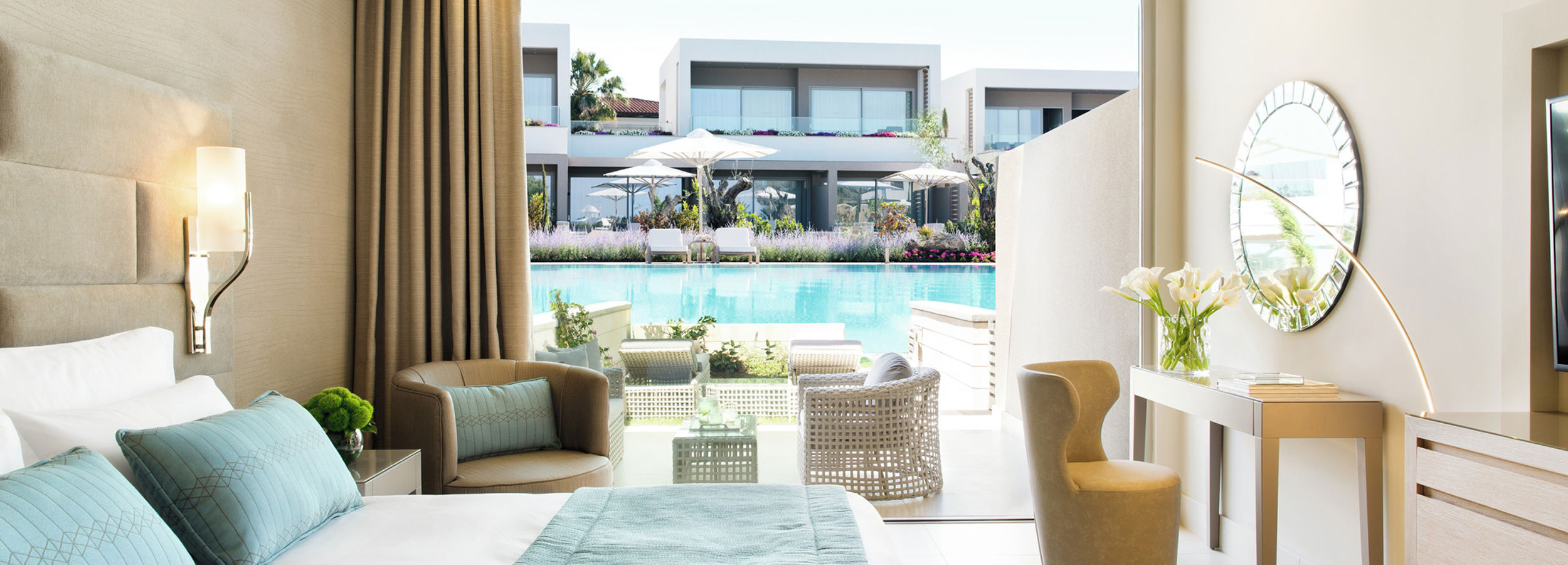 Double room private garden at Sani Dunes