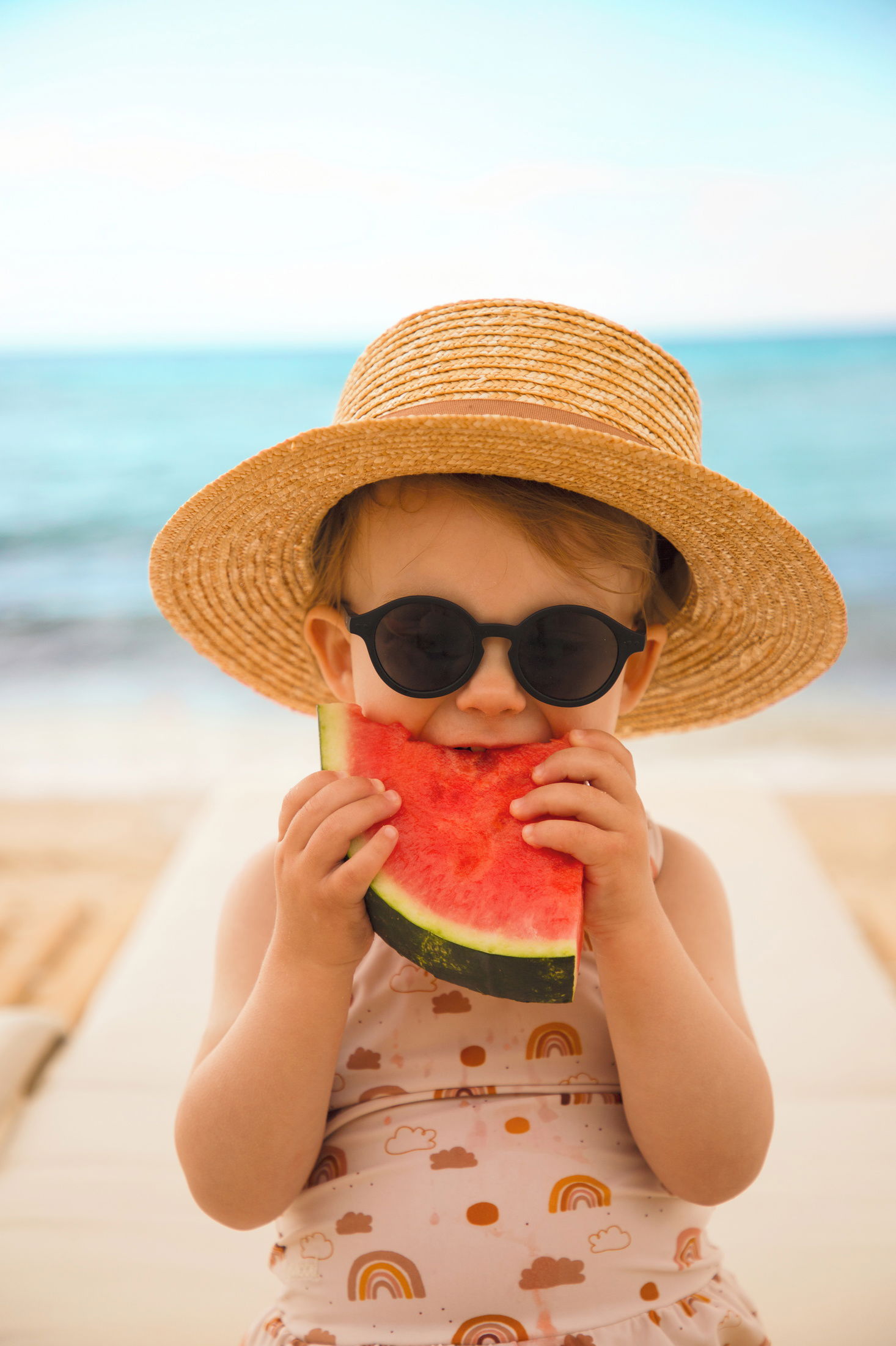 Kid enjoying watermelon