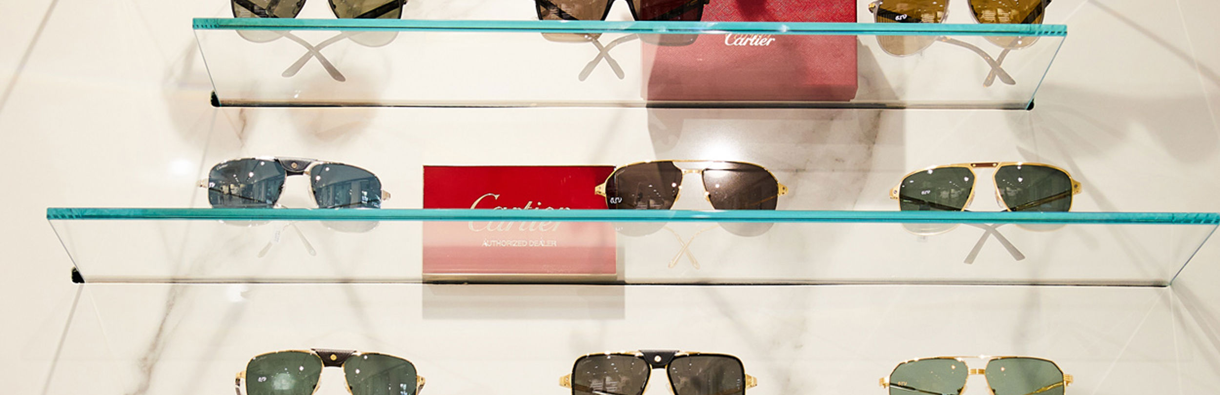 Cartier sunglasses display at Optomania