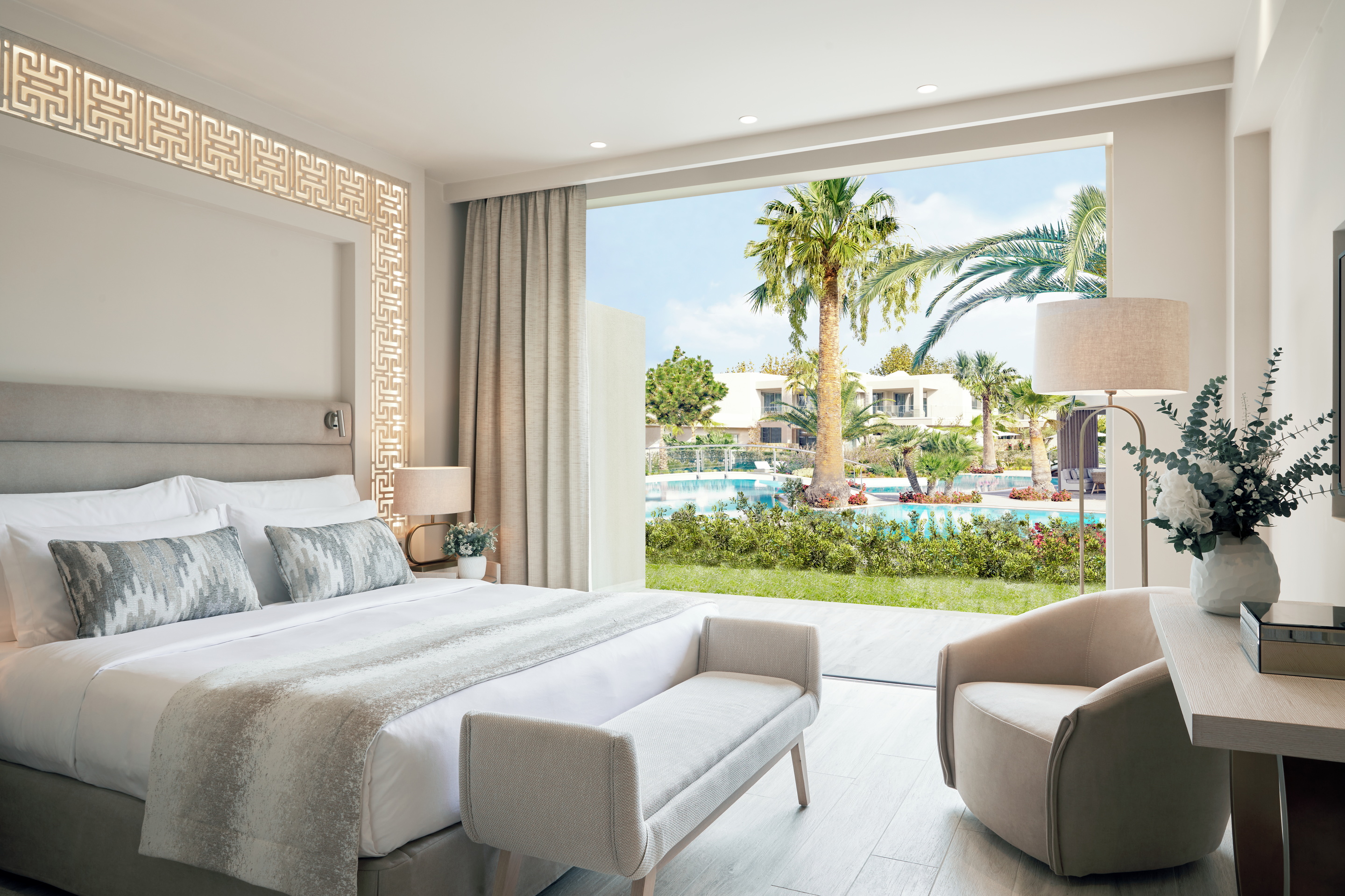 Family suite with view of private garden 