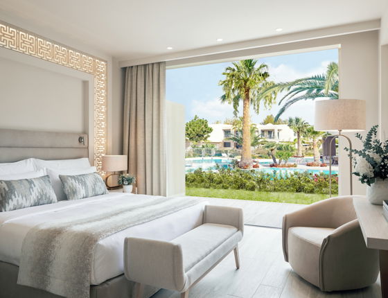 Family suite with view of private garden
