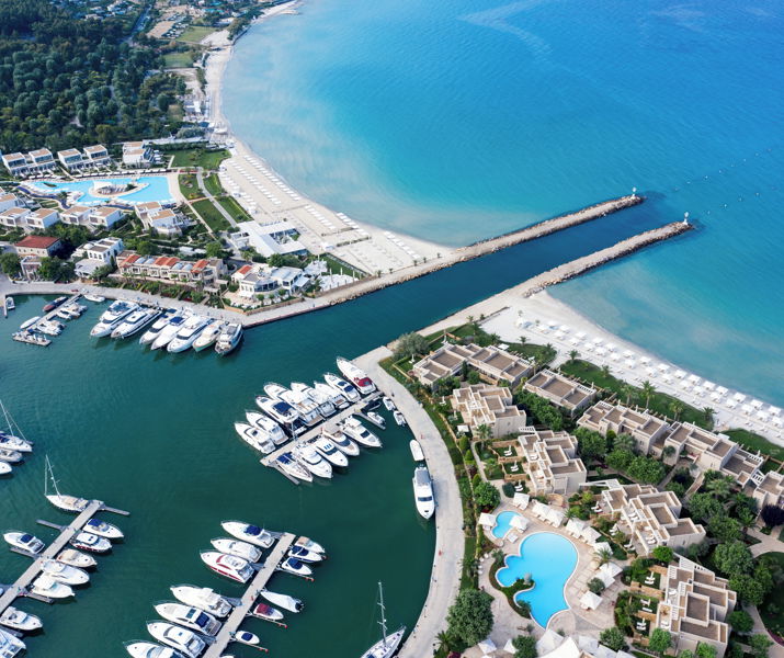 Aerial view of Sani Marina