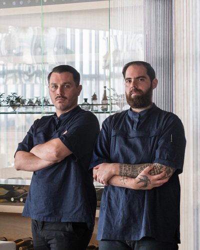 The head chefs, Giorgos Papazacharias & Thanos Feskos