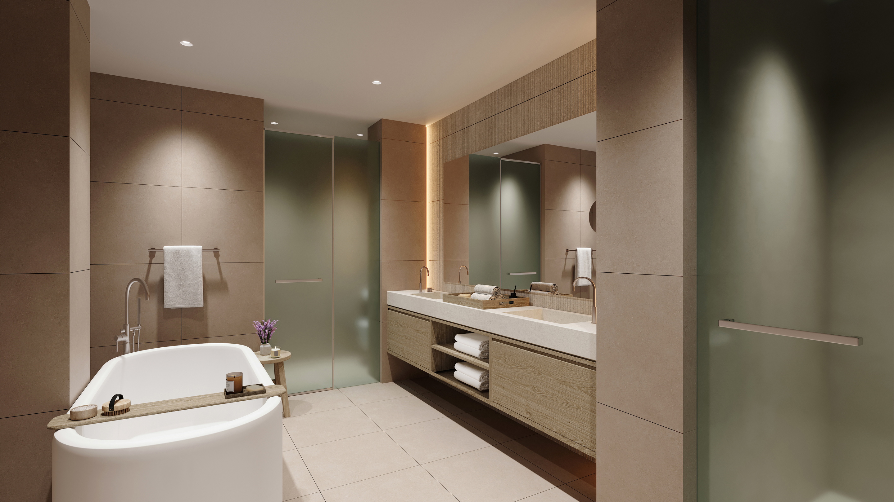 Two Bedroom Suite with Private Garden Sea View bathroom