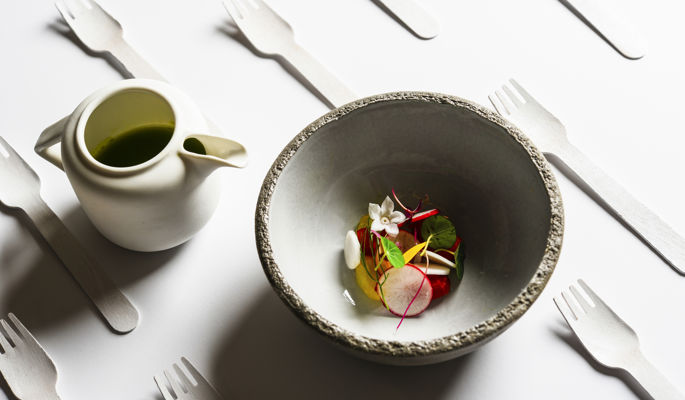 Gourmet dish by Simon Rogan