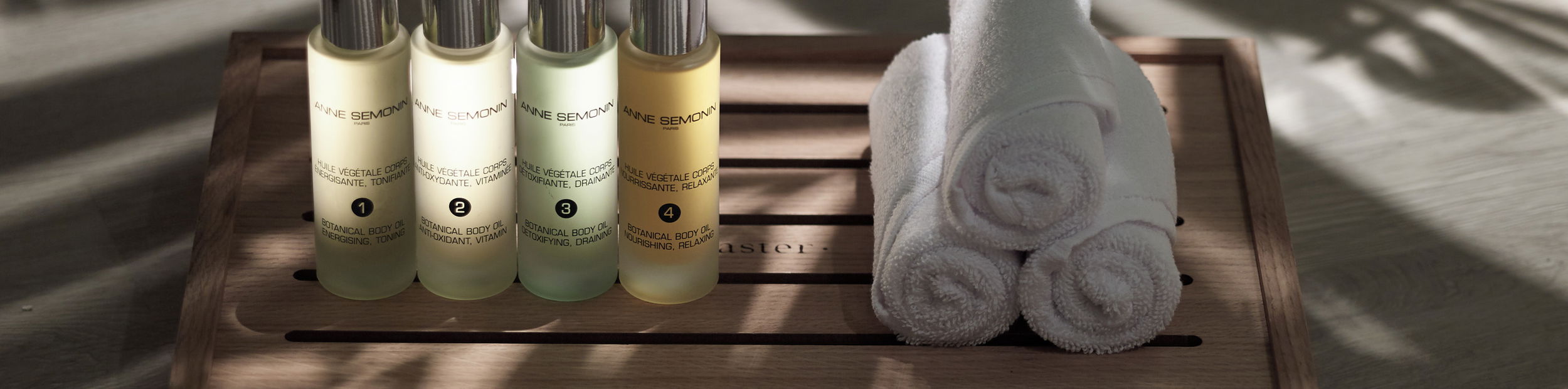 A lady having a massage with Spa products