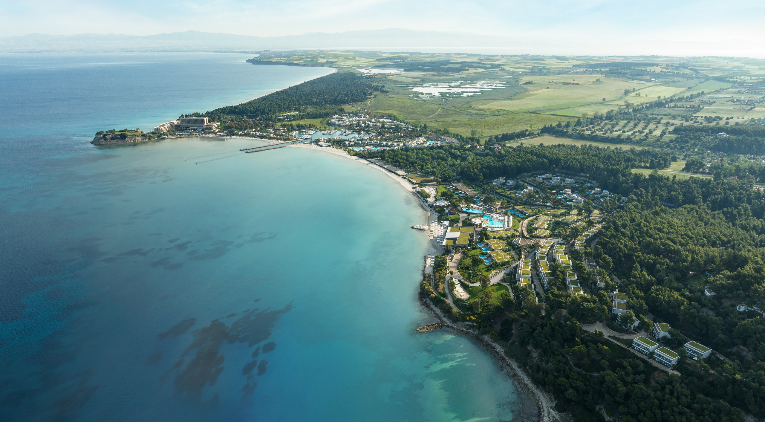 Aerial shot of beach at Posidi