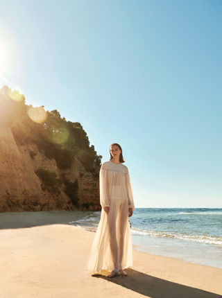 Woman in the sea at Sani Resort
