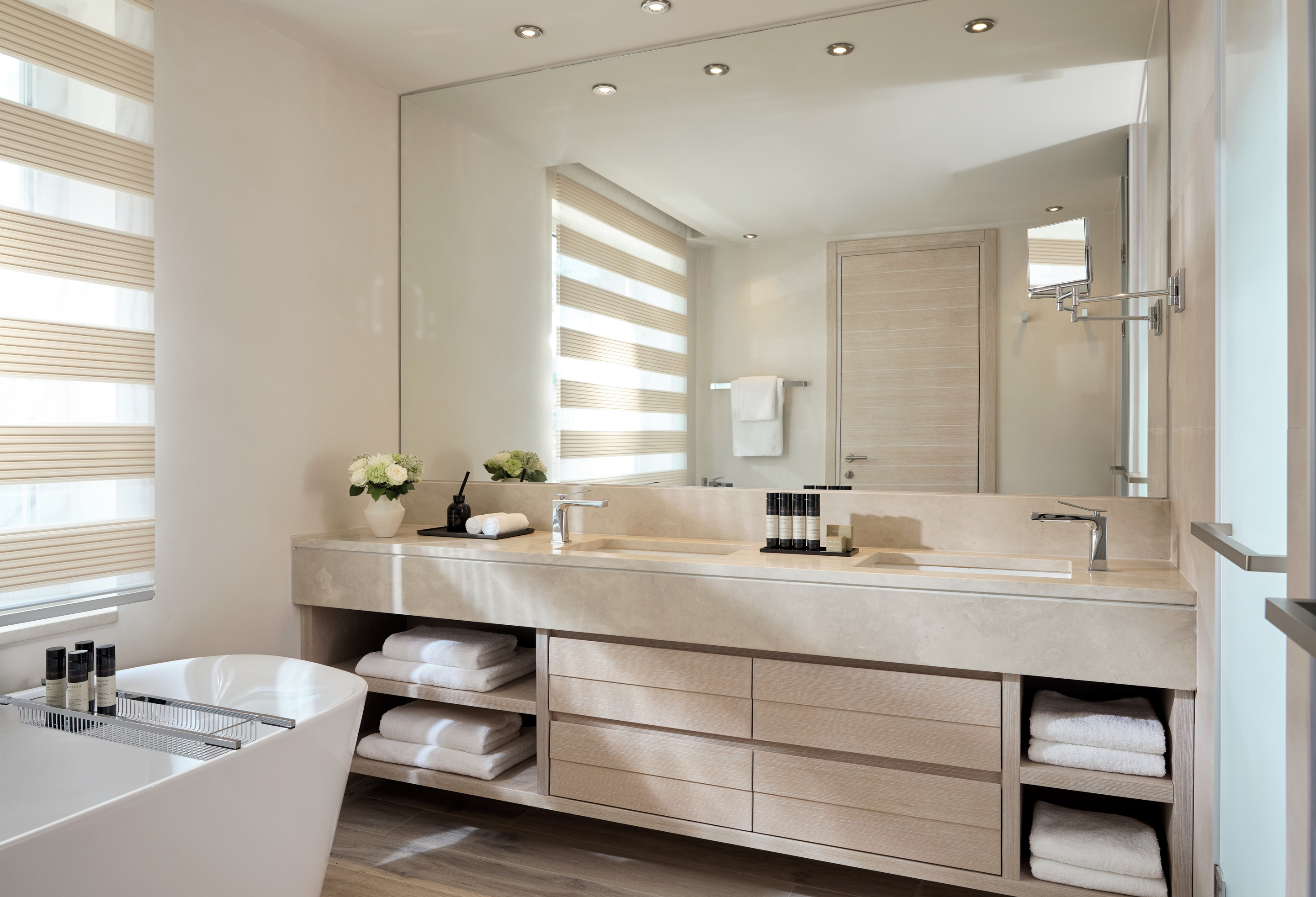 Large private bathroom with bathtub