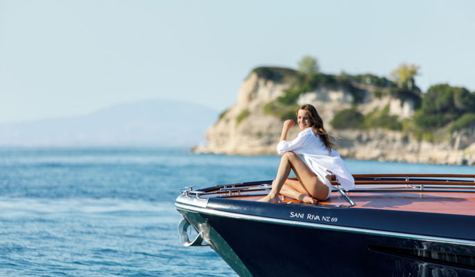 Woman on the Sani yacht experience