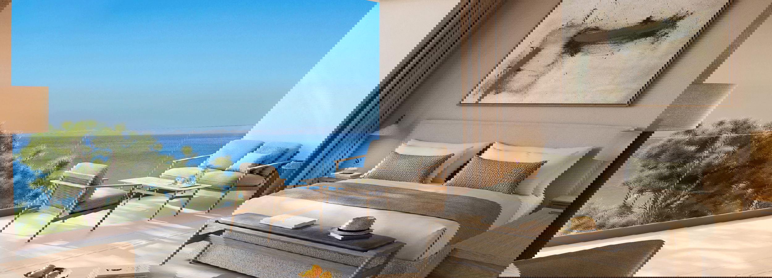 Family suite at Sani Club with view of grand balcony