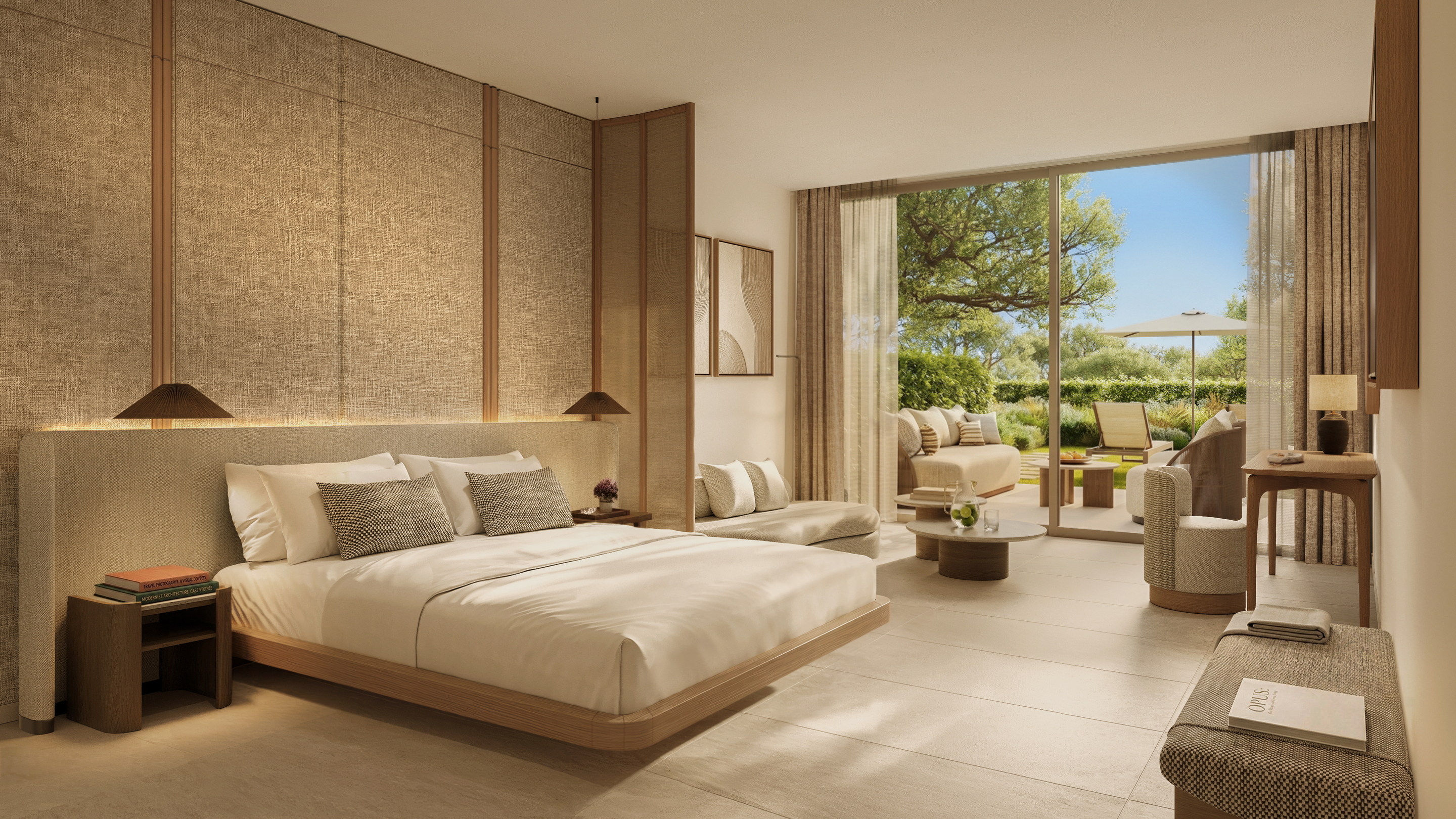 Family suite with view of private garden 