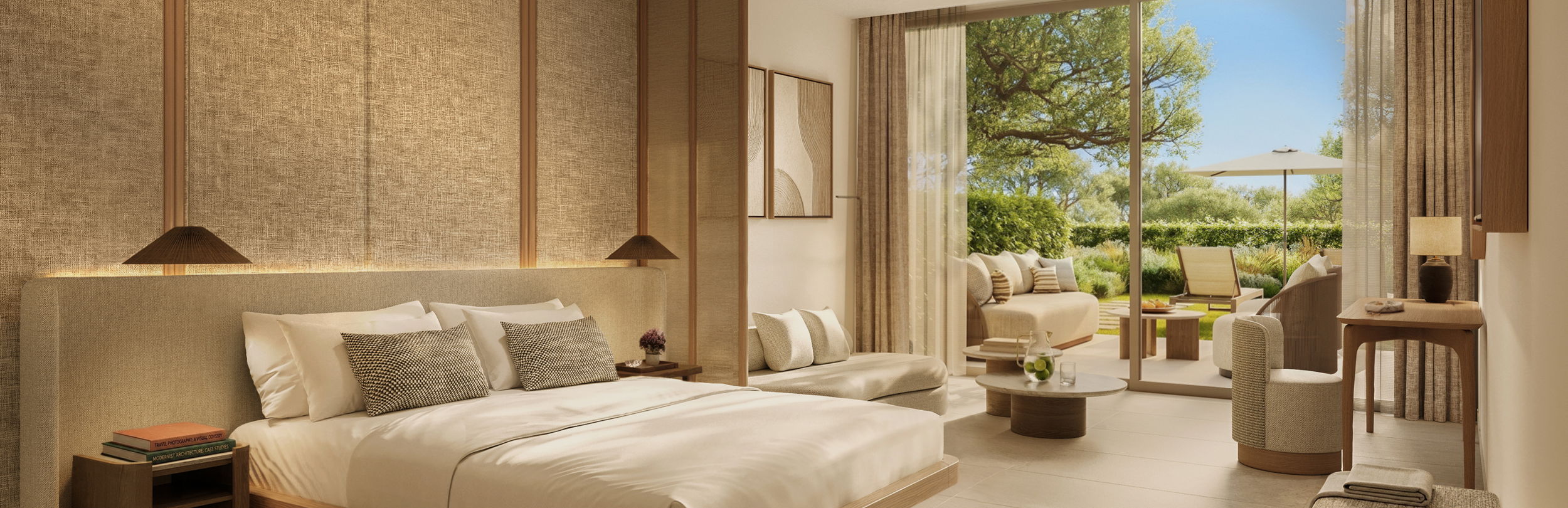 Family suite with view of private garden