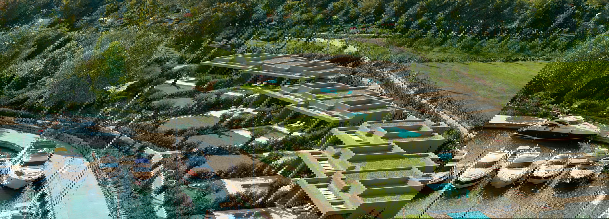 Aerial Three Bedroom Villa Private Pool Marina View