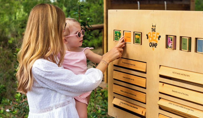 Bee pollinating a flower