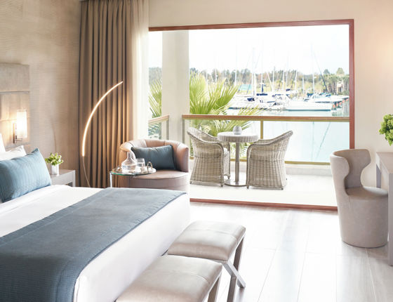 Double room overlooking the Marina at Sani Dunes
