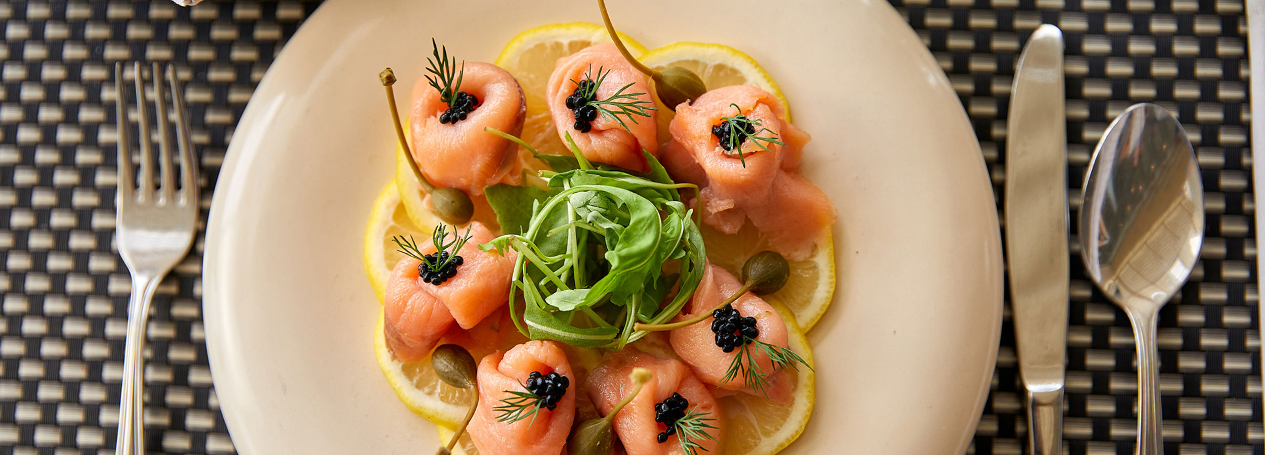 Sani Club Olympos Restaurant (Salmon and lemon salad dish)