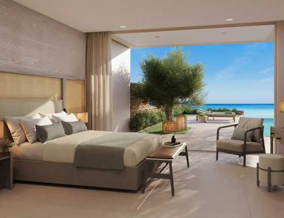 Two bedroom bungalow with view of private pool