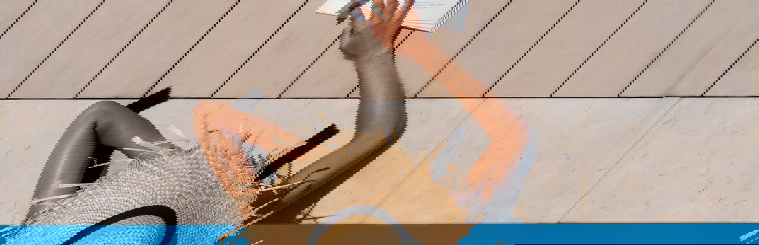 Woman Reading In Private Pool